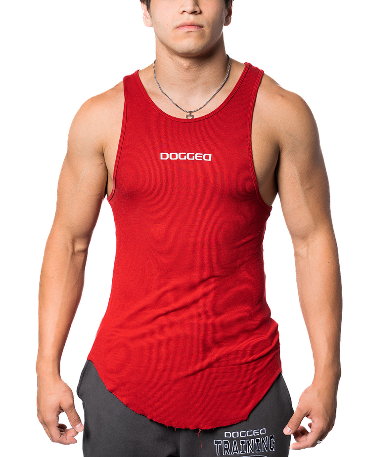 Essential Ribbed Tank - Red